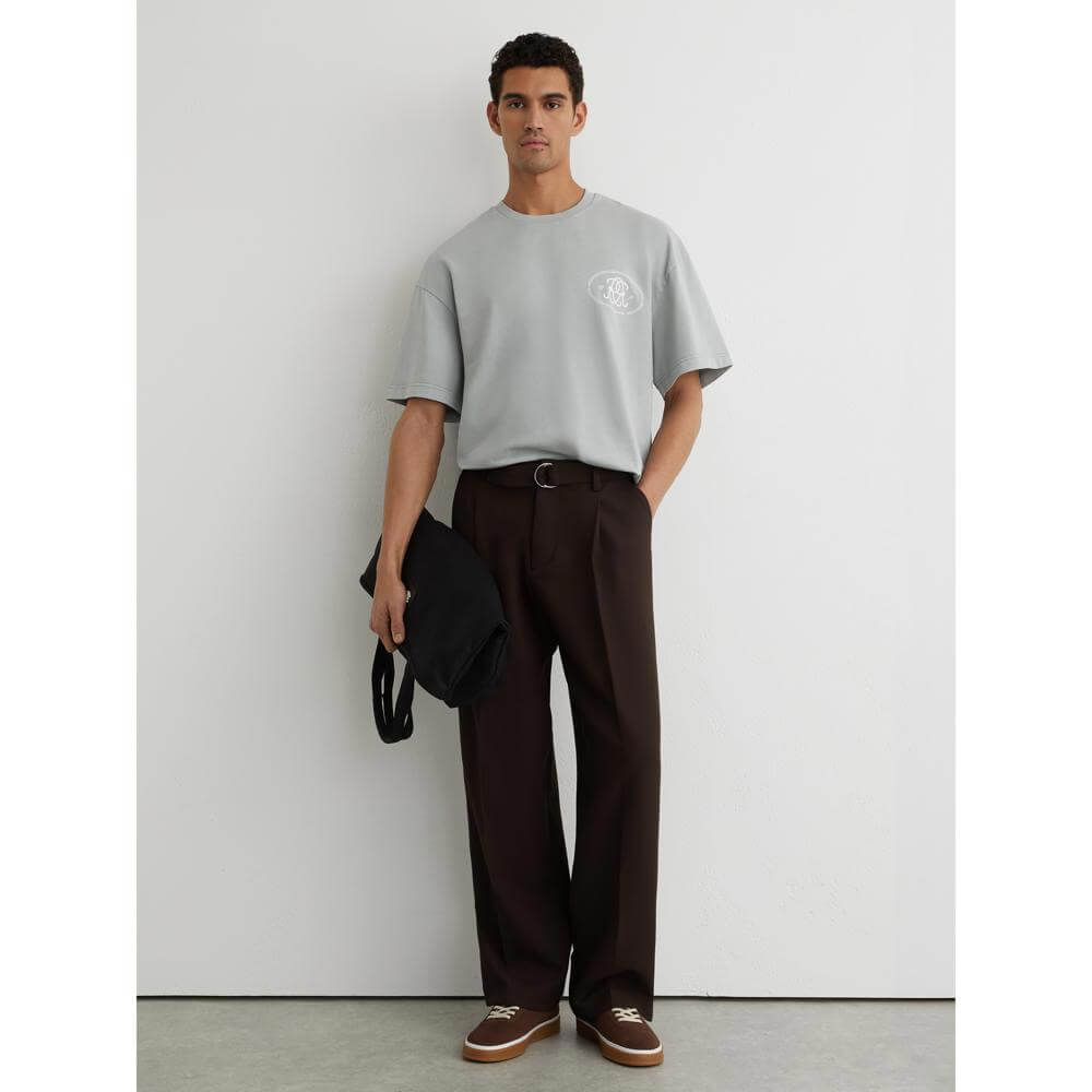 REISS Clement Monogram-Print Pigment-Dyed Relaxed T-Shirt